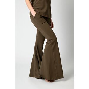 Yoga Democracy Women's Small Pocket Bellbottoms in Twig